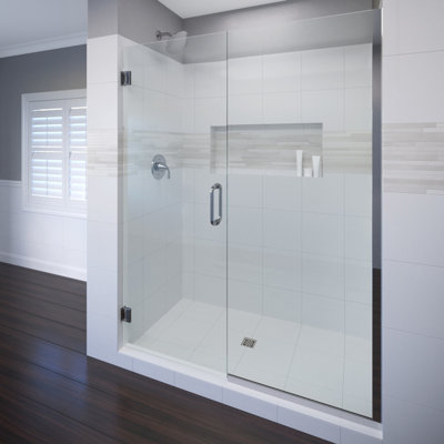 Celesta 58.06'' - 59'' W x 72'' H Pivot Frameless Shower Door with Clear Glass