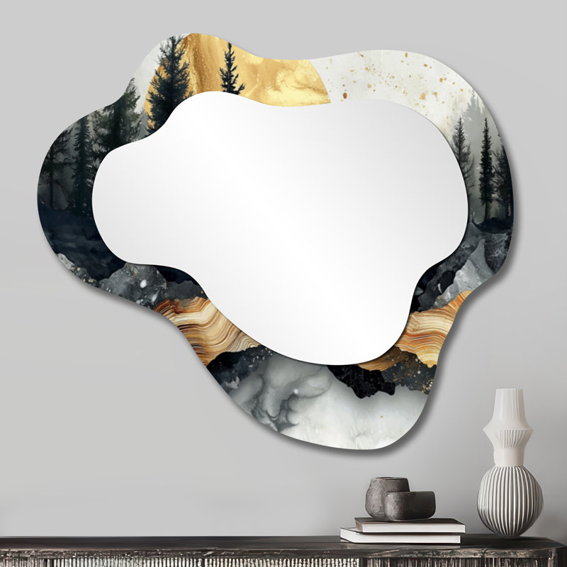 Miroir mural noir irrégulier Black Forest, 25" x 28"