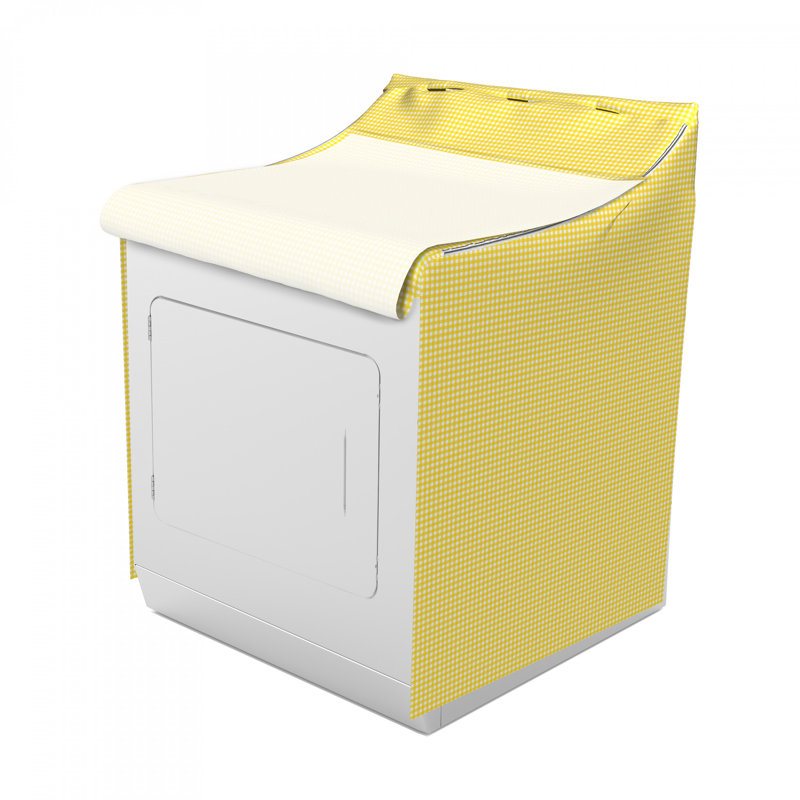 Housse pour machine à laver à rayures rétro Classic English, Jaune