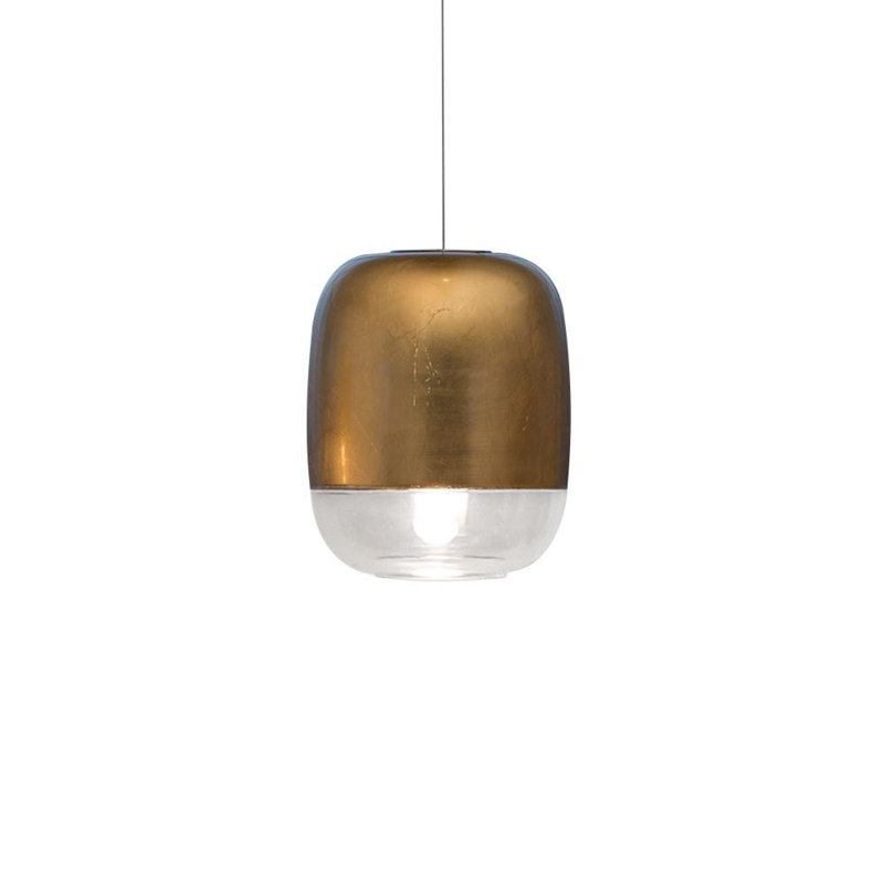 Monthamre 1 - Light Chrome Single Pendant, Golden Leaf