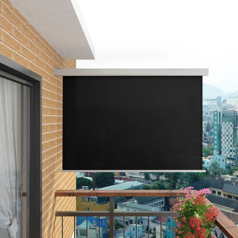 Dakota Fields 180cm W x 2.35cm D Retractable Side Awning, Black