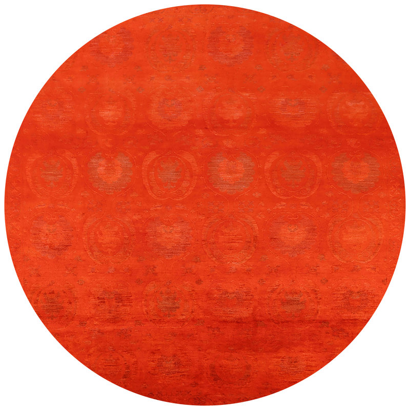 Tapis oriental orange Gustine, Rond 4 pi