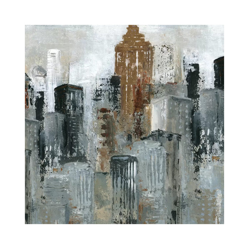 Lights Of The City II by Carol Robinson - Painting on Canvas, Wrapped Canvas, 30.48 cm H x 30.48 cm W