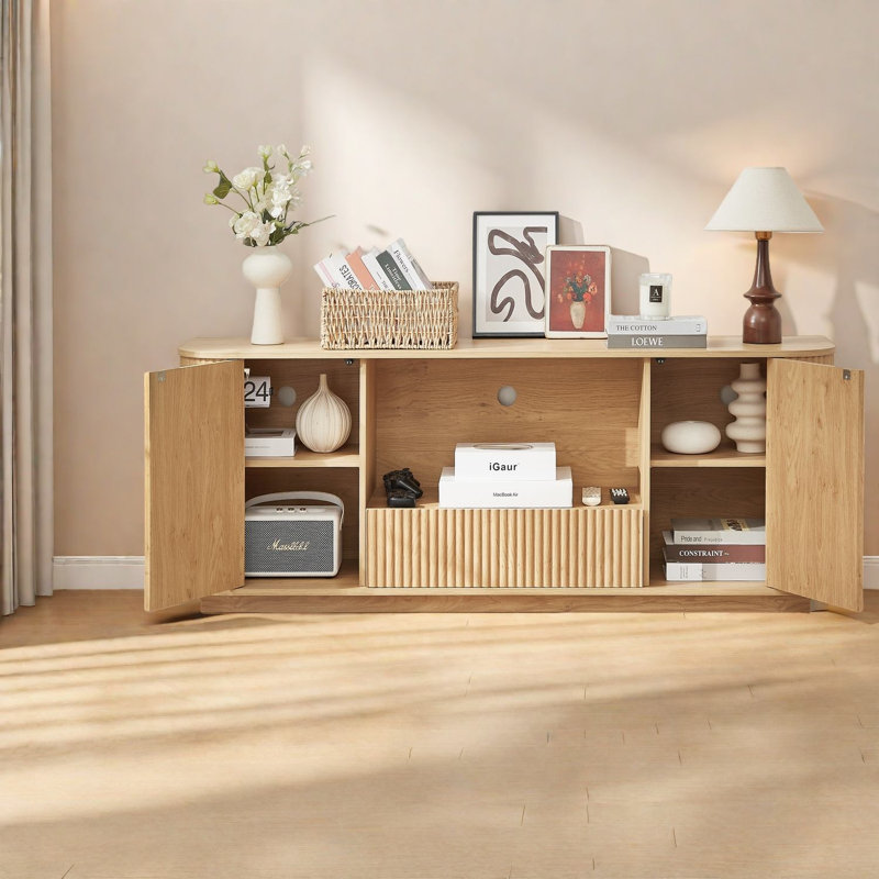 Meuble de rangement pour téléviseur et centres de divertissement, bois aggloméré de 64 po, maison moderne