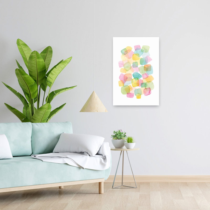 Nursery Squares Abstract Contemporary Geometric Wall Art, 24" H x 16" W
