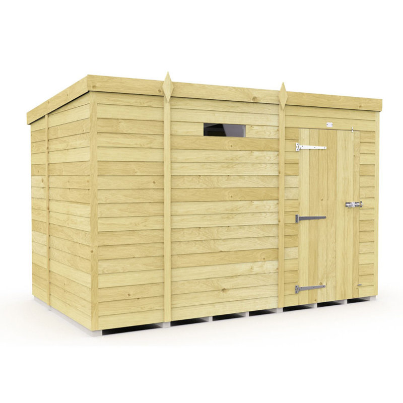 9ft x 6ft Pent Security Shed - Single Door