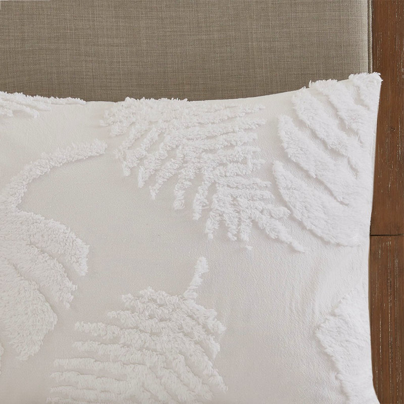 King White Cotton Chenille Comforter Set