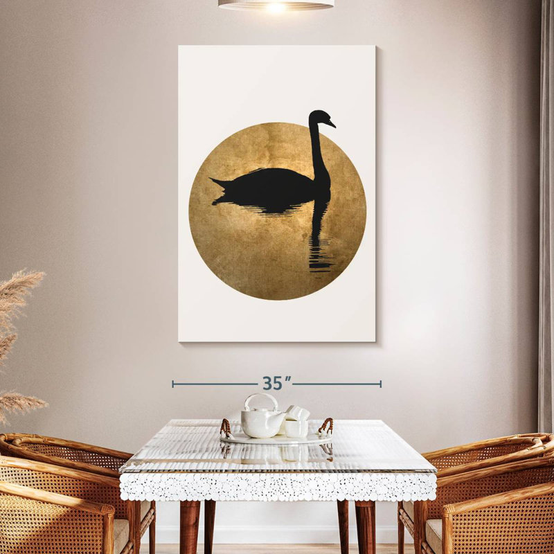 Brampt The Swan Gold, 51" H x 34" W