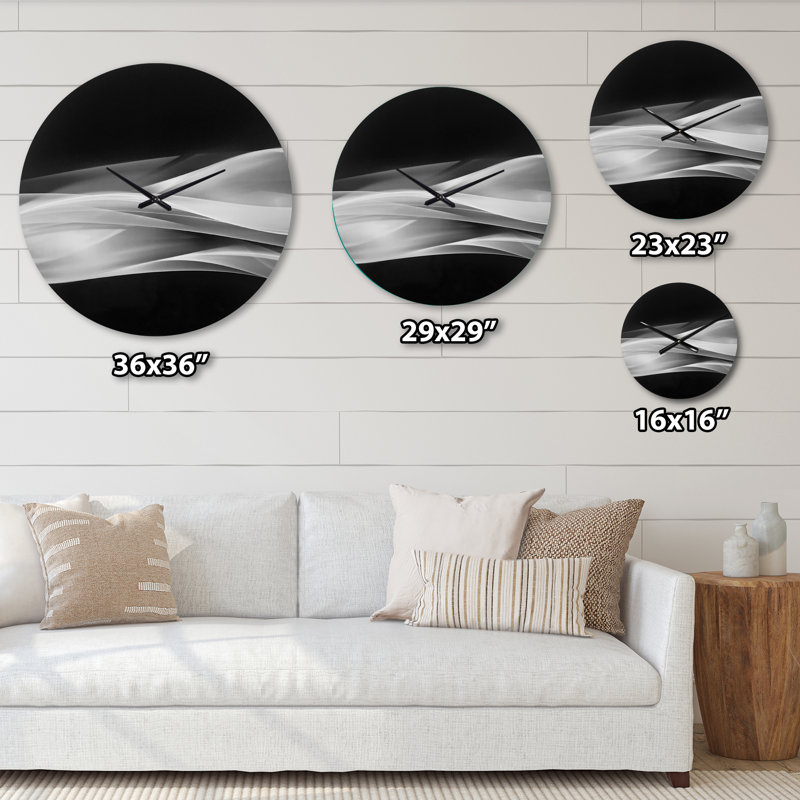 Motif argent scintillant - horloge murale moderne, Surdimensionné