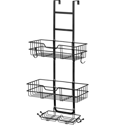 Panier de douche au-dessus de la porte, tablette de rangement suspendue antirouille, panier de douche avec ventouse