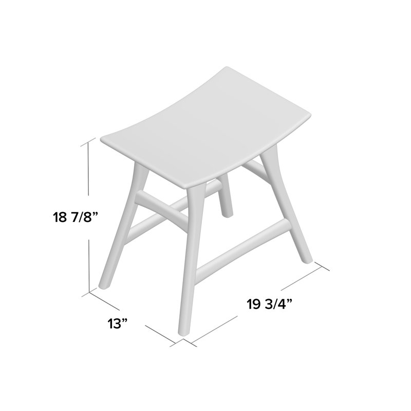 Osso Solid Wood Utility Stool, Natural Oak