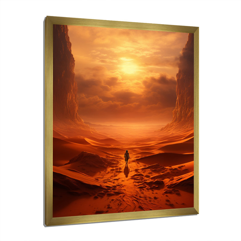 Desert Oasis II - paysages, impressions sur toile, H 32 po x l 24 po x P 1 po, Cadre doré à une seule photo