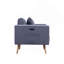Chaise 32,5 po en tissu de lin gris foncé avec ports de chargement USB, poches et coussins