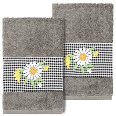 Noelle Cotton Blend Bath Towels Set Latitude Run Color: Dark Gray/Light Gray