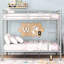 Lit superposé double au-dessus d'un lit double - Structure en fer moderne Magnifique finition pour un coffre-fort de luxe avec garde-corps peu encombrant et facile à assembler-1370493844-1370493845