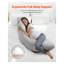 Coussin de grossesse en forme de L pour dormir sur le côté, coussin de soutien de maternité pour tout le corps avec housse lavable amovible - coton jersey doux
