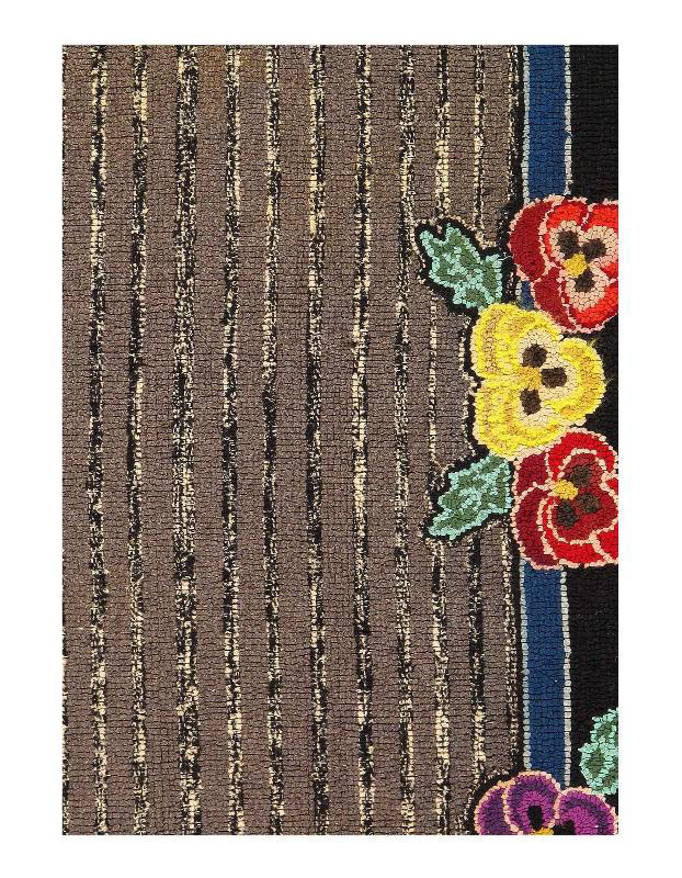 Antique American hooked rug 2'7''x 4'2''