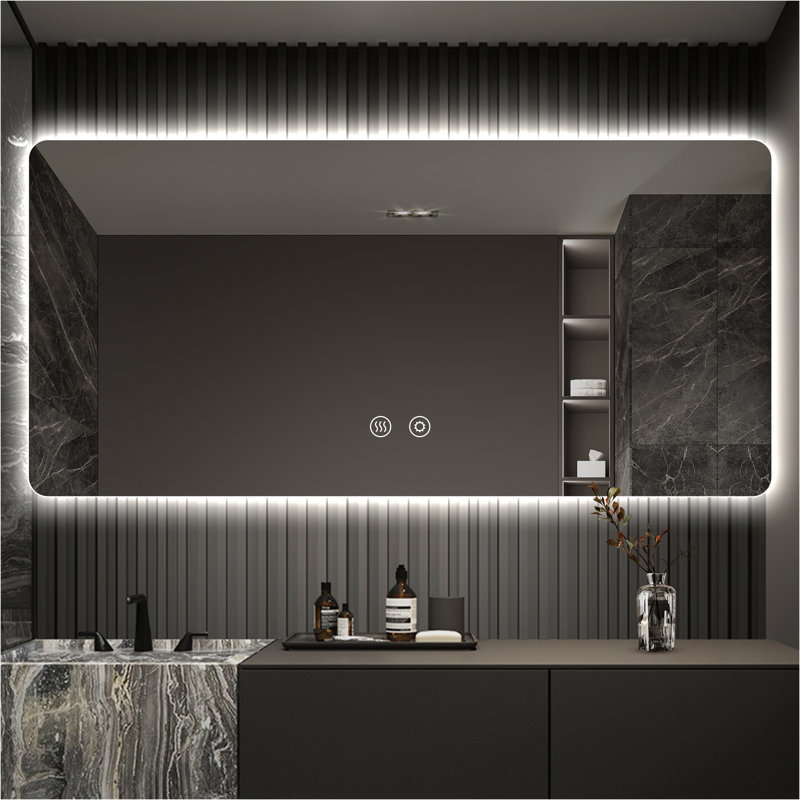 Backlit LED Bathroom Vanity Mirror, 36” x 48”, Frameless