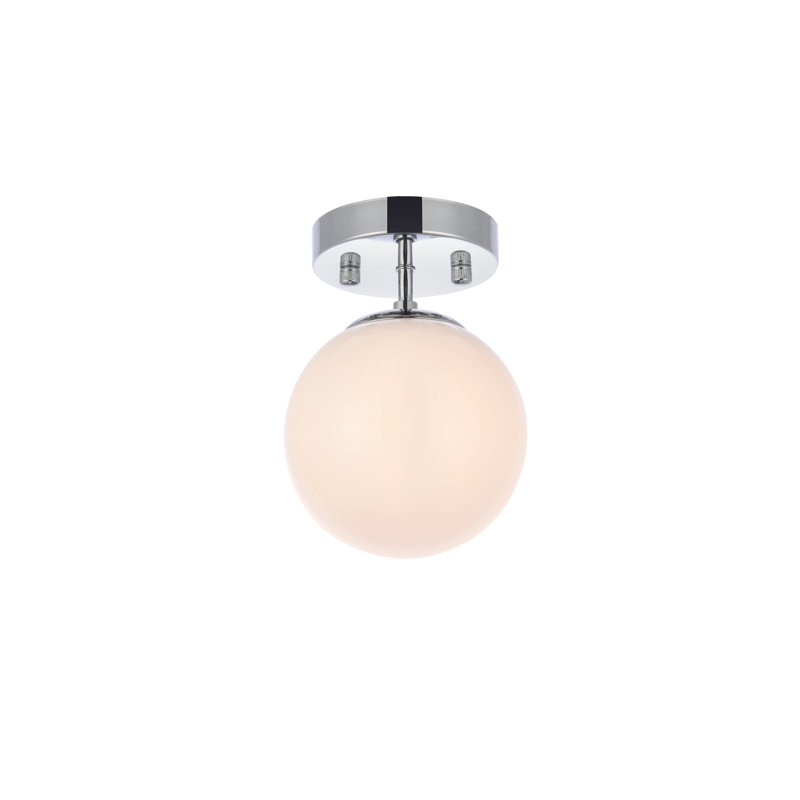 Plafonnier encastré à intensité variable 1 lumière Alijiah, Blanc givré, Chrome