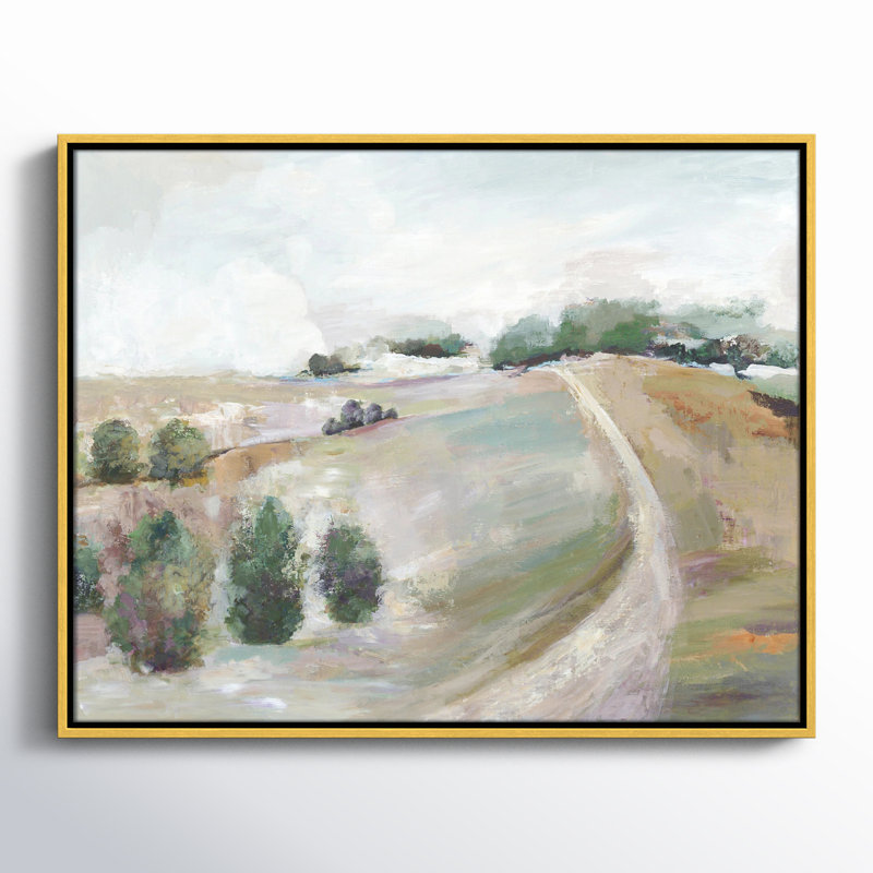 Kel Country Road Hill by Allison Pearce - Floater Frame Print on Canvas, 23.5" H x 29.5" W, Gold