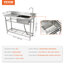 47.2'' L x 19.7'' W Silver Free Standing Laundry Sink with Faucet