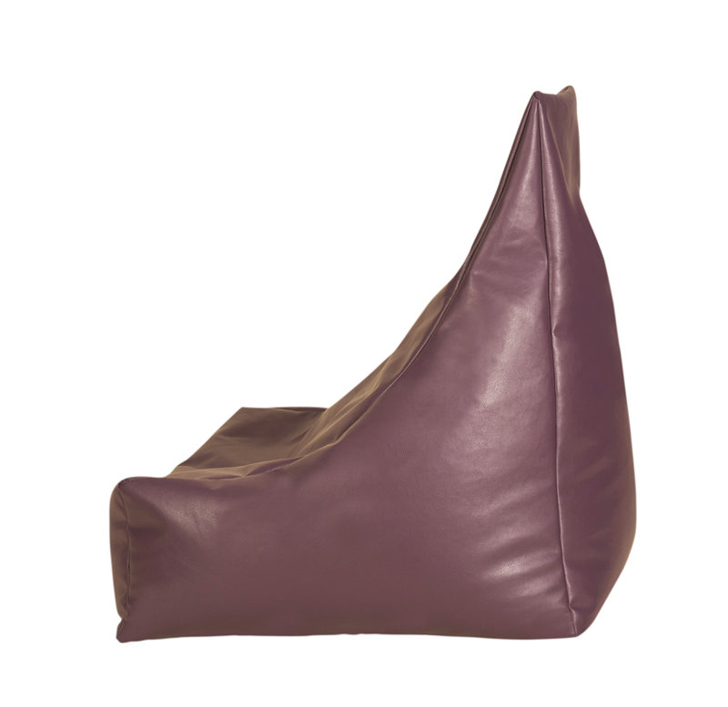 Faux Leather Refillable Bean Bag Lounger, Purple