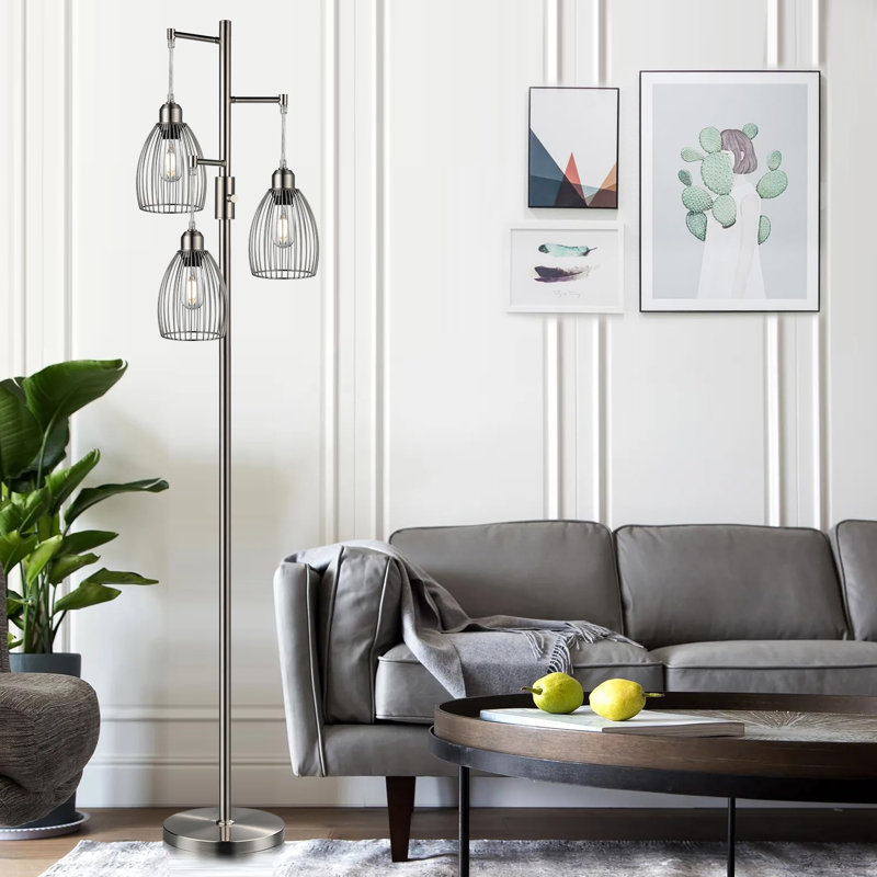 Bannerdown 68.02'' Tree Floor Lamp, Gray