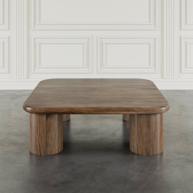 Byrne Global Modern 44" Square Solid Wood Coffee Table