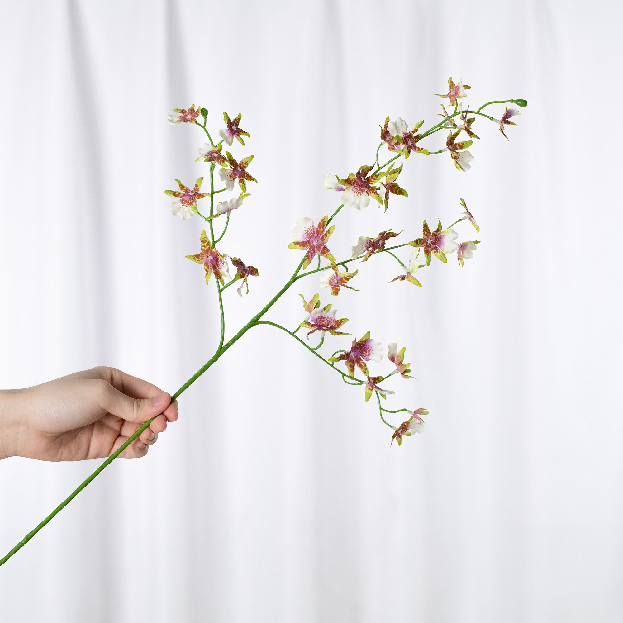 Creamy white Decorative Artificial Cherry Blossom, White-Pink-Yellow, 31.59" x 4"