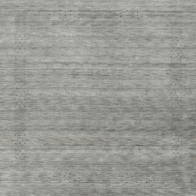 Tapis contemporain gris, Carré 6 pi x 6 pi