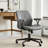 Breathable Leather Task Chair With Padded Arms for home office-397988538