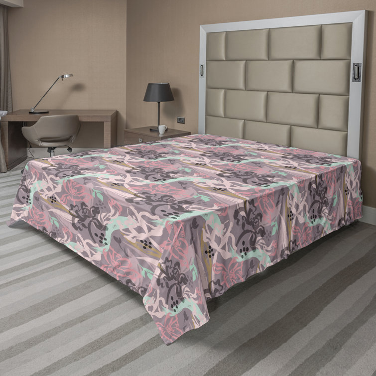 Ambesonne, drap plat floral pivoines, art botanique printanier
