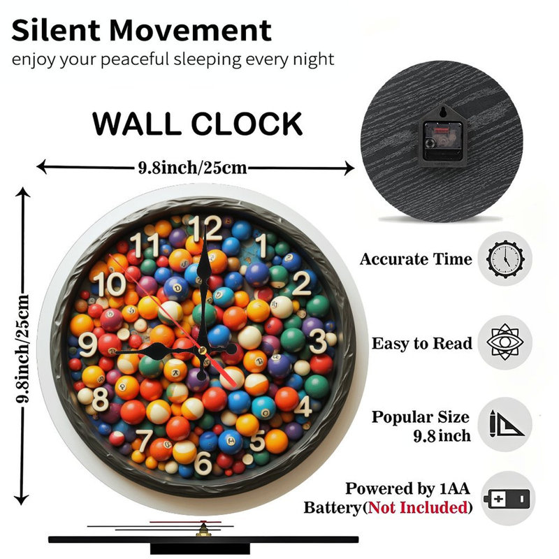 Horloge murale colorée