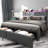 Upholstered LED Bed Frame With Storage Headboard Charging Station 2 Drawers Gray-1968671387