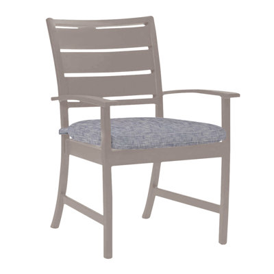 Charleston Aluminum Patio Dining Armchair with Cushions
