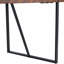 Table de salle à manger rectangulaire minimaliste rétro, plateau en bois aggloméré texturé avec pieds en métal noir