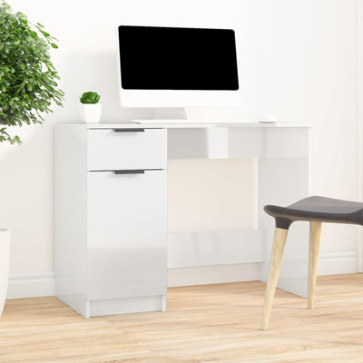 Desk Smoked Oak 39.4"X19.7"X29.5" Engineered Wood by Latitude Run