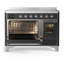 Cuisinière à induction 48 pouces avec 6 éléments à induction en graphite mat Majestic III Series (garniture chromée)-124828919-124828921