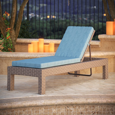 2 Pcs Set Indoor/outdoor Chaise Lounge Chair Cushion Outdoor Furniture Cushion With Ties, Patio Seat Cushion For Lawn,pool