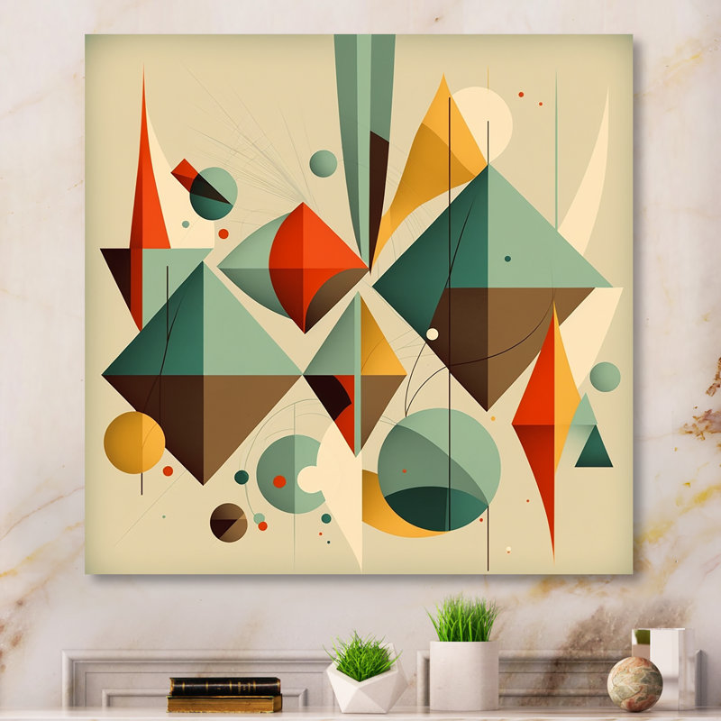 Dimensions Mid-Century rétro III - impression sur toile tendue, L 16 po x H 16 po