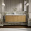 Base de meuble-lavabo pour 2 lavabos dans des tons de jute (base seulement)-19195105