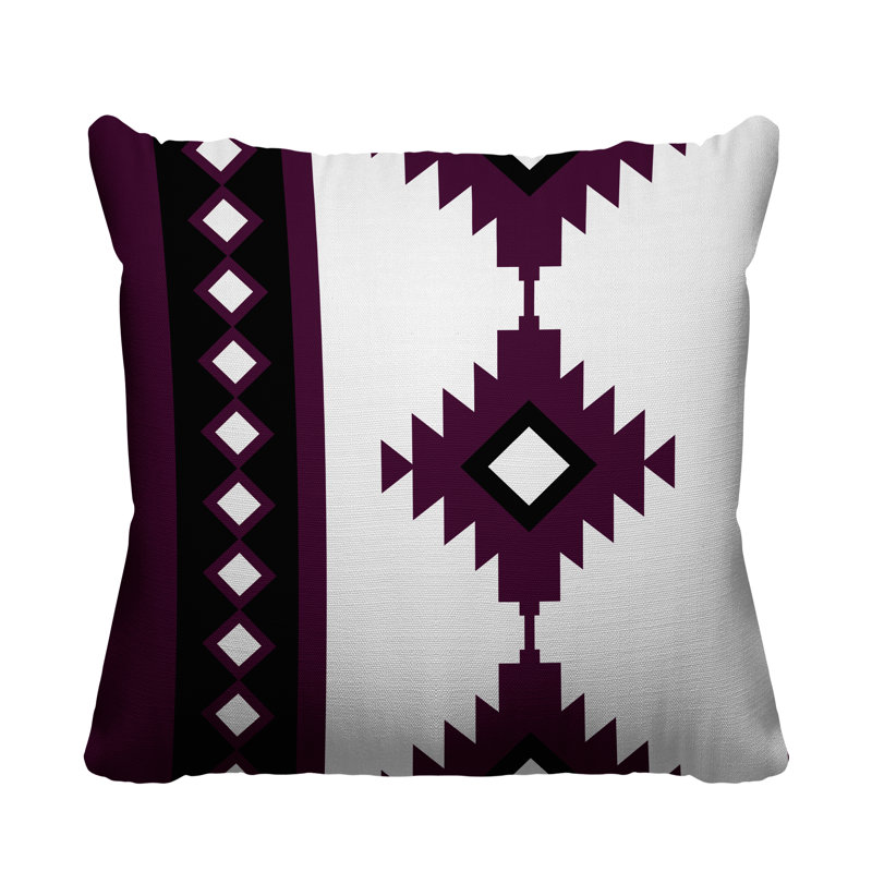 Coussin intérieur / extérieur Carlos Southwestern, Mauve, L 19 po x H 19 po