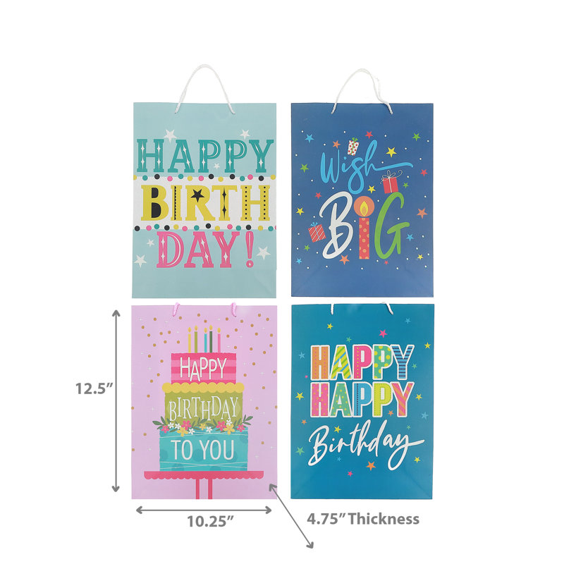 Ensemble de 12 sacs-cadeaux pour fête d'anniversaire - assortis
