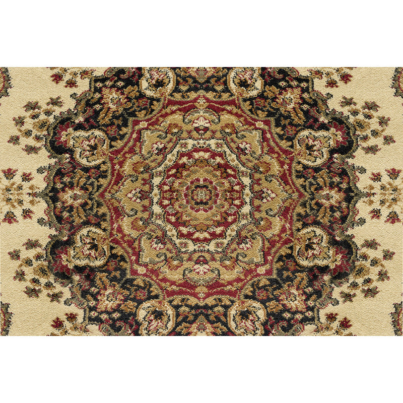 Tapis oriental ivoire / rouge Clarence, Tapis de couloir 2 pi 3 po x 10 pi