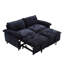 Canapé-lit convertible en velours avec matelas dépliable-2065293029