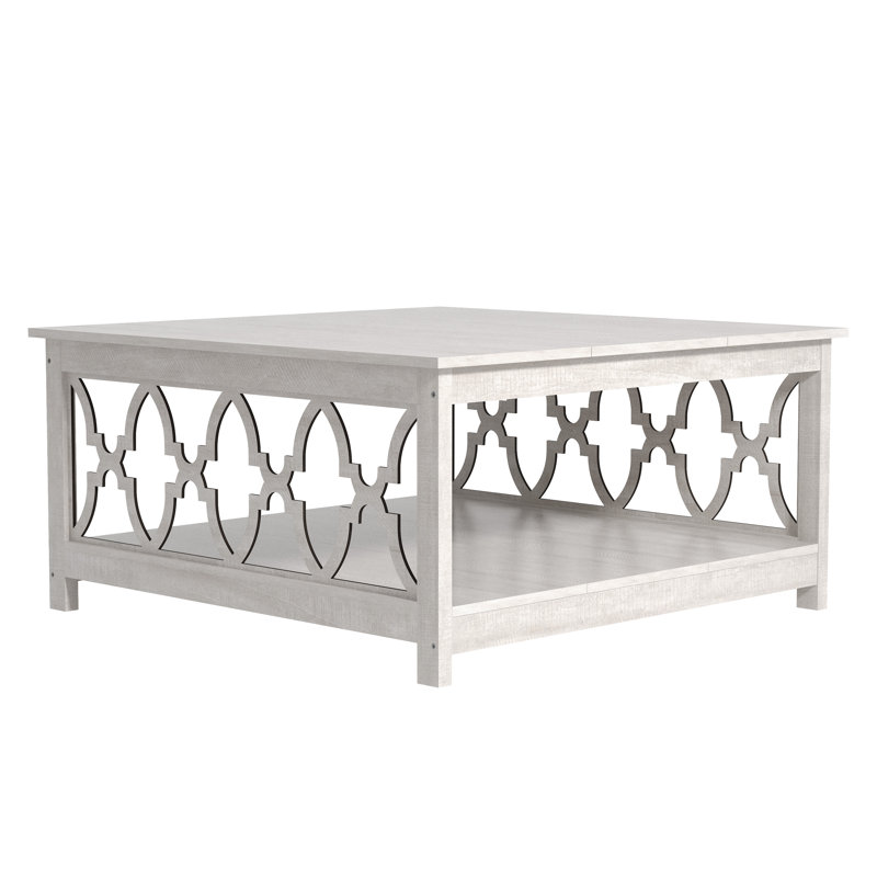 Chessani Square Coffee Table with Storage, Dusty Gray Oak