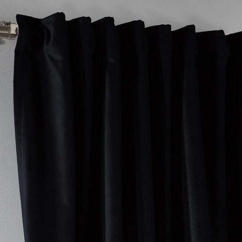 Soft Touch Velvet Kitchen Valance, 90 W x 60 D cm, Black