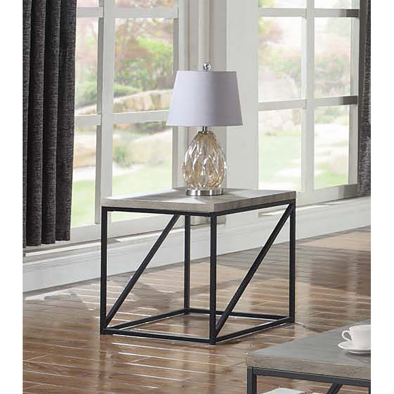 Cascada Solid Wood Top End Table