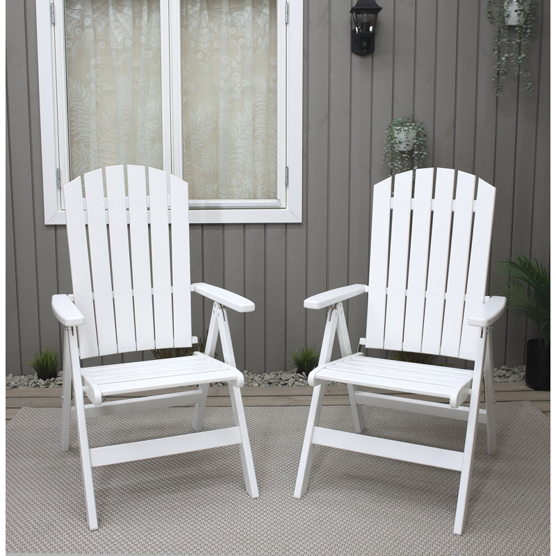 Irinna Foldable Outdoor Patio Dining Armchair, White