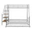 Lit superposé simple au-dessus de double avec lit gigogne et escalier de rangement-1977531727